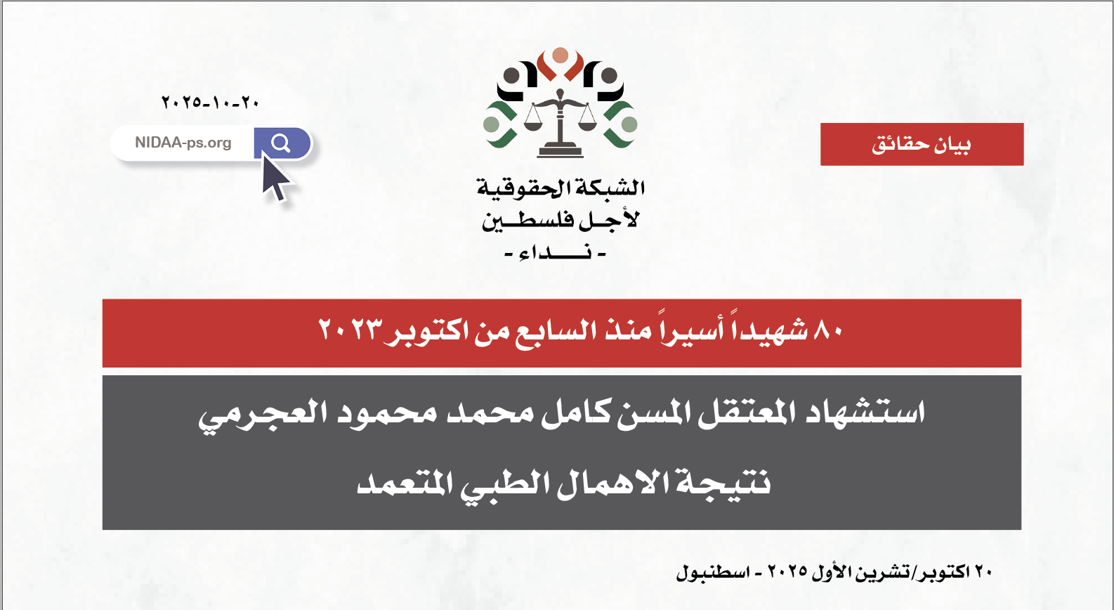 80 شهيداً أسيراً منذ السابع من اكتوبر ٢٠٢٣